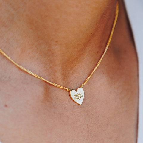 gold heart Bahai ringstone necklace  