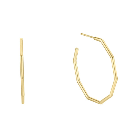 Threading Lights Nonagon Hoop Earrings