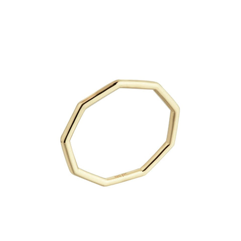 gold nonagon nine sided geometric bahai inspired stacking ring