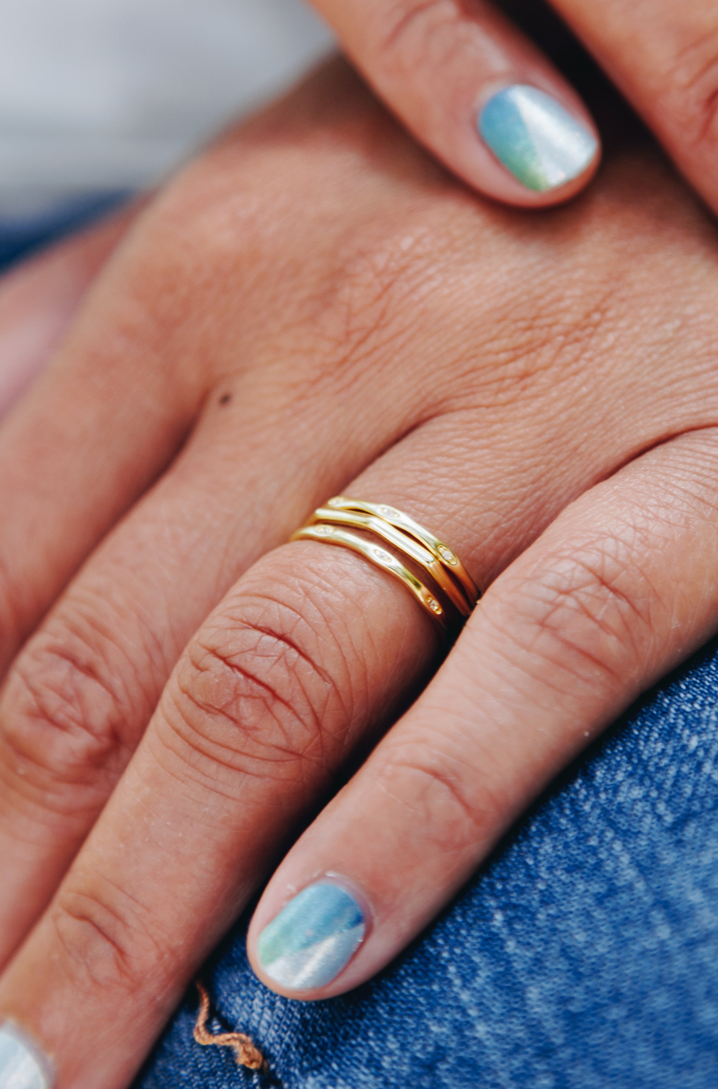 Thin Solid Gold Stacking Ring- yellow, white or rose gold