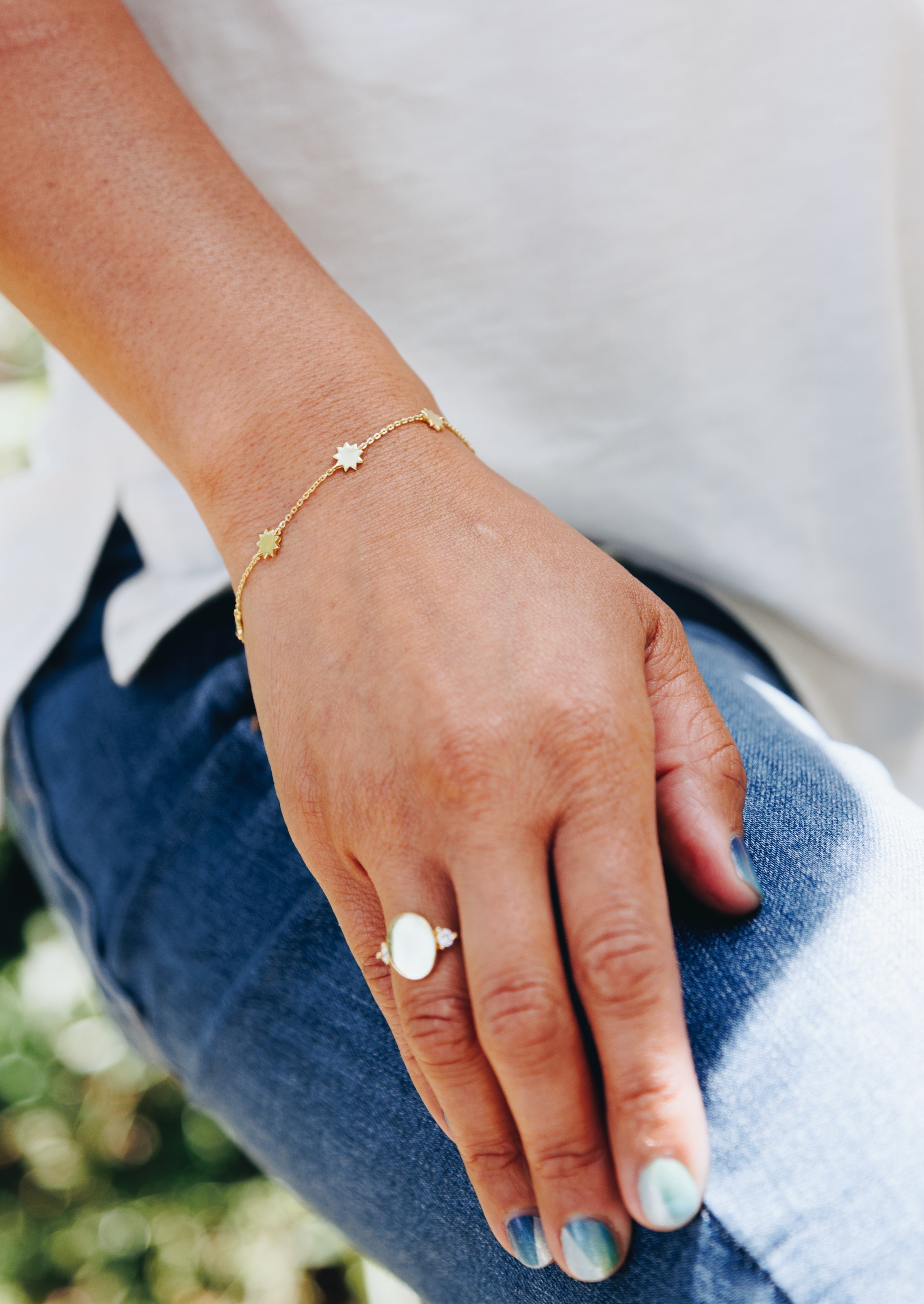 Dainty Bahai Star Satellite Bracelet