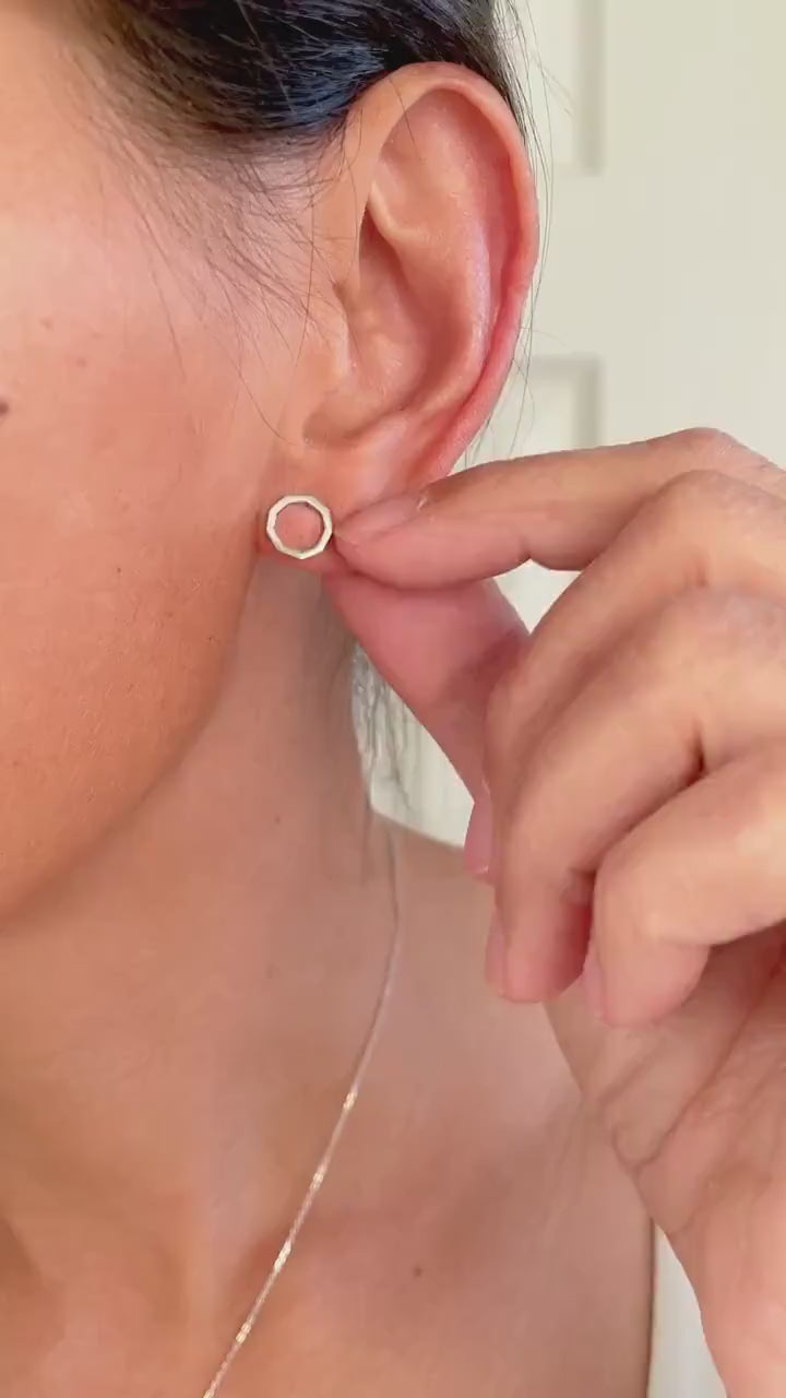Nonagon Bahai Circle of Unity Earrings