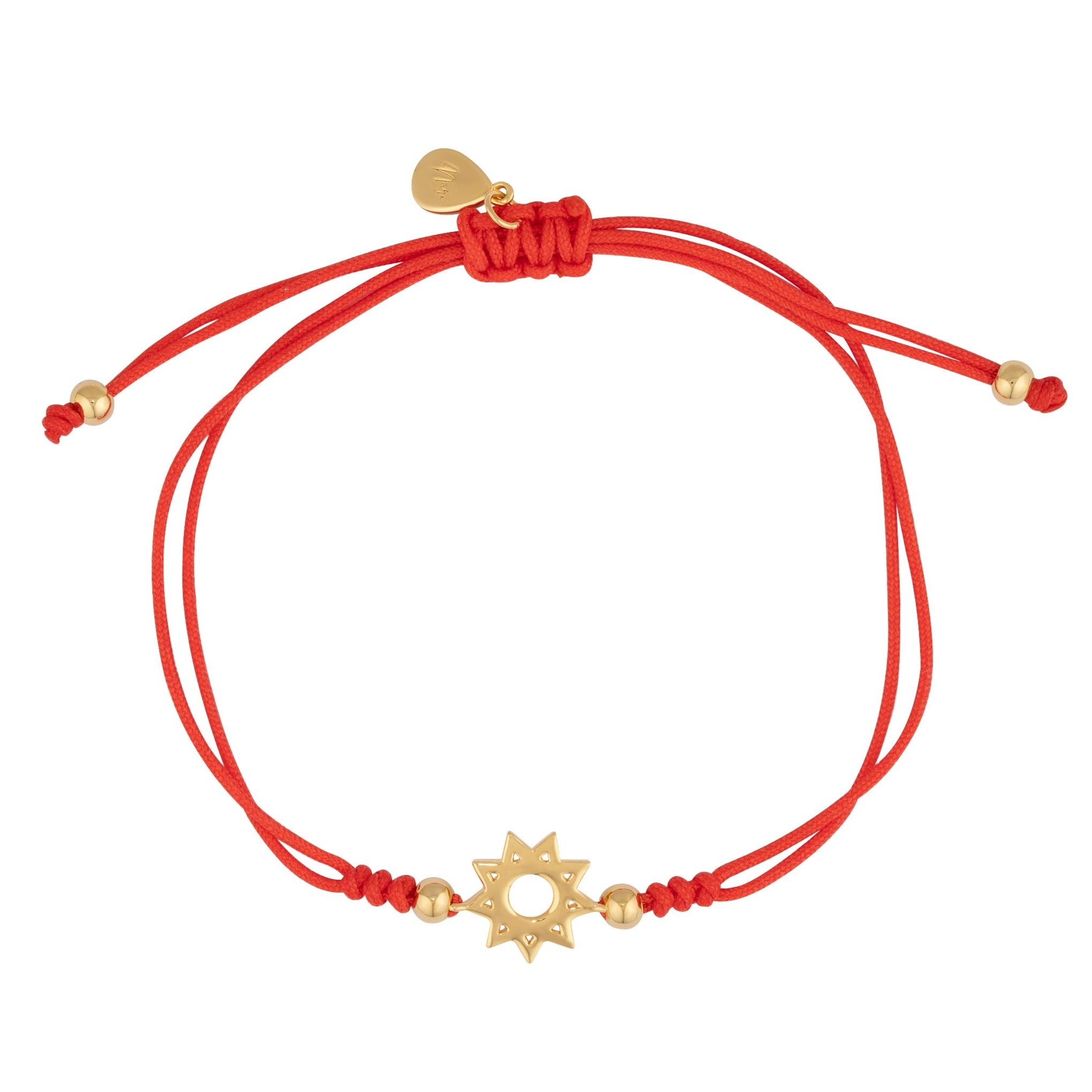 Lucky Bahai Star Red String Bracelet