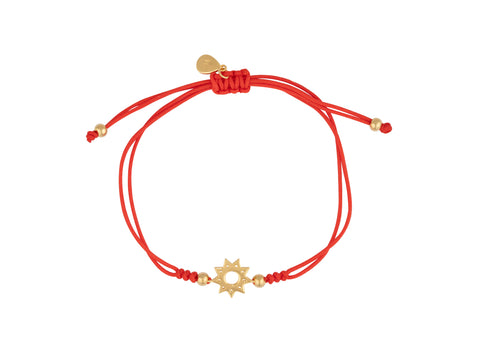 Lucky Bahai Star Red String Bracelet