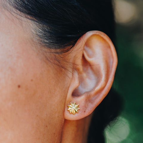Baha'i Starburst Stud Earrings