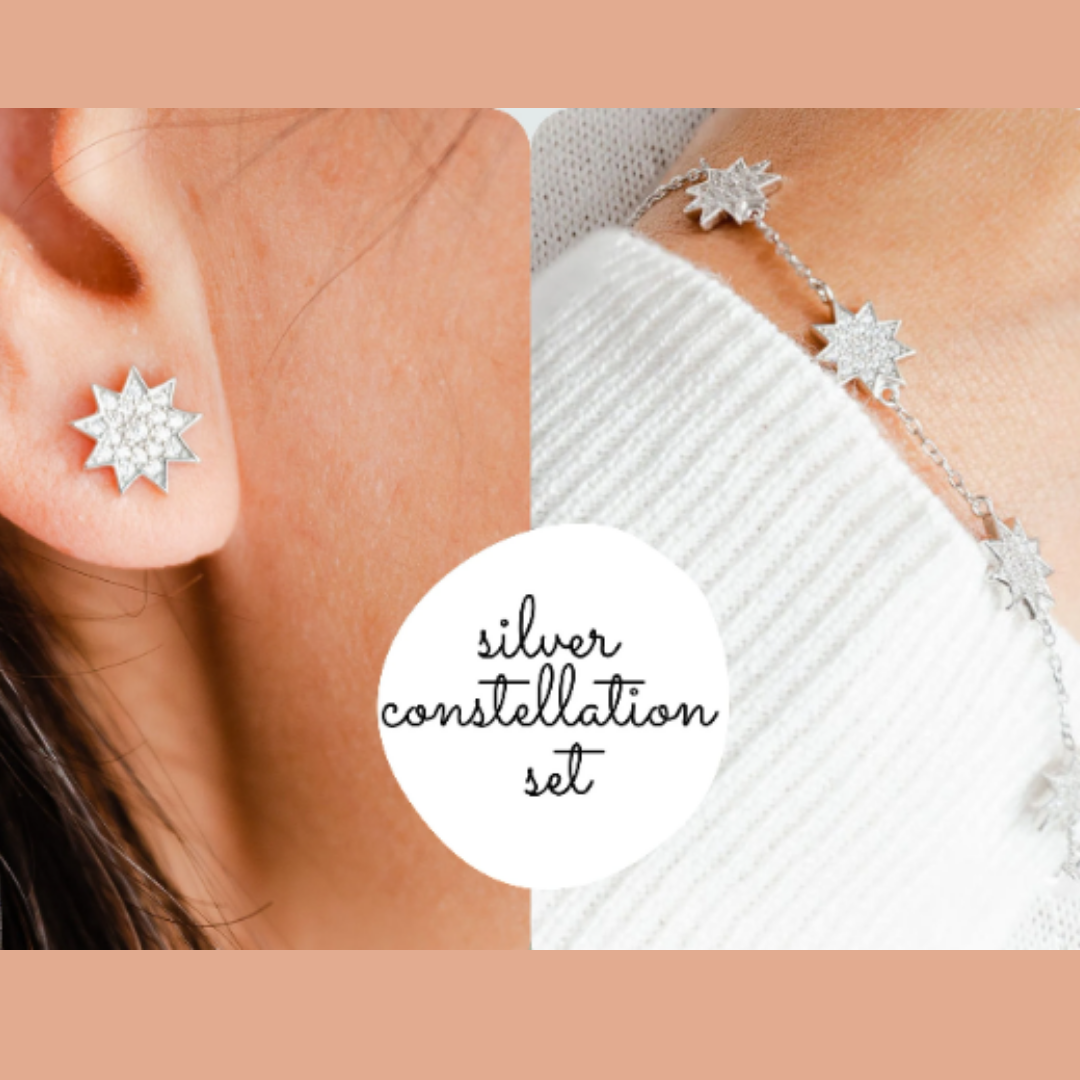 Constellation Set: Necklace, Bracelet & Earrings