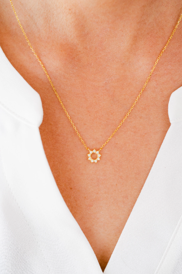 Tiny Sun Pendant / Necklace 