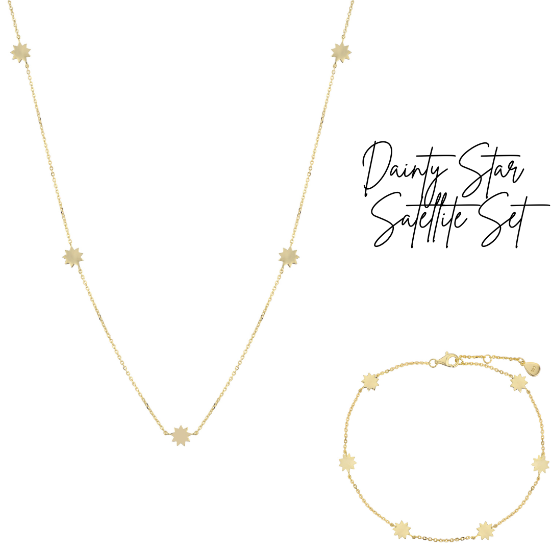 Dainty Star Satellite Necklace & Bracelet Set
