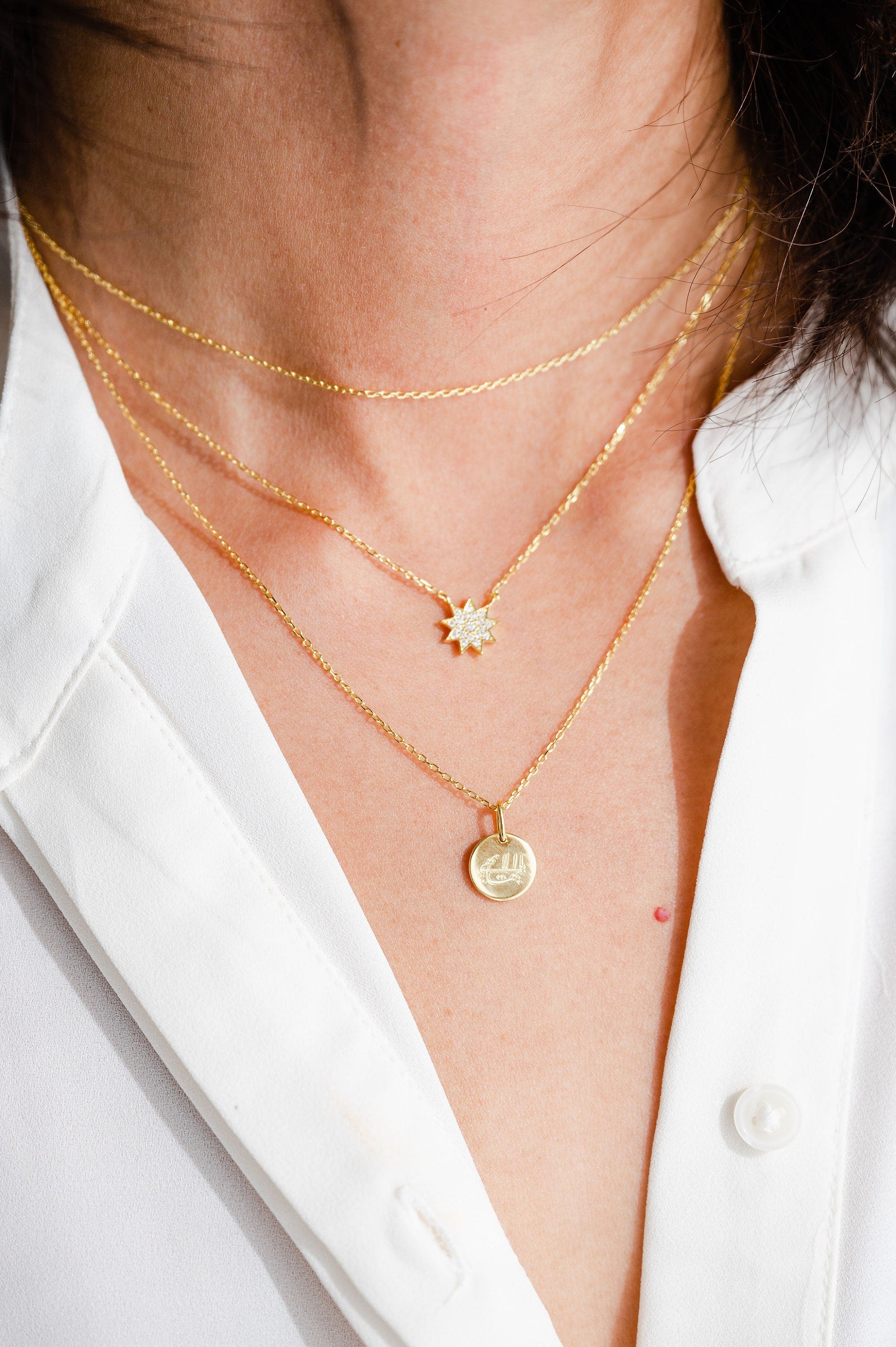 Simple Sparkle Star Necklace, Gold Necklace, Pendant, Dainty Gold