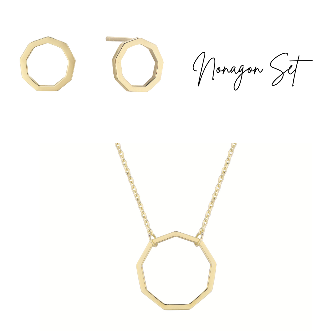 9ct gold necklace and earring sets online